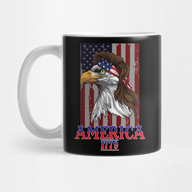 Eagle Mullet 4th Of July USA American Flag Merica Mericaw by Saad Store 